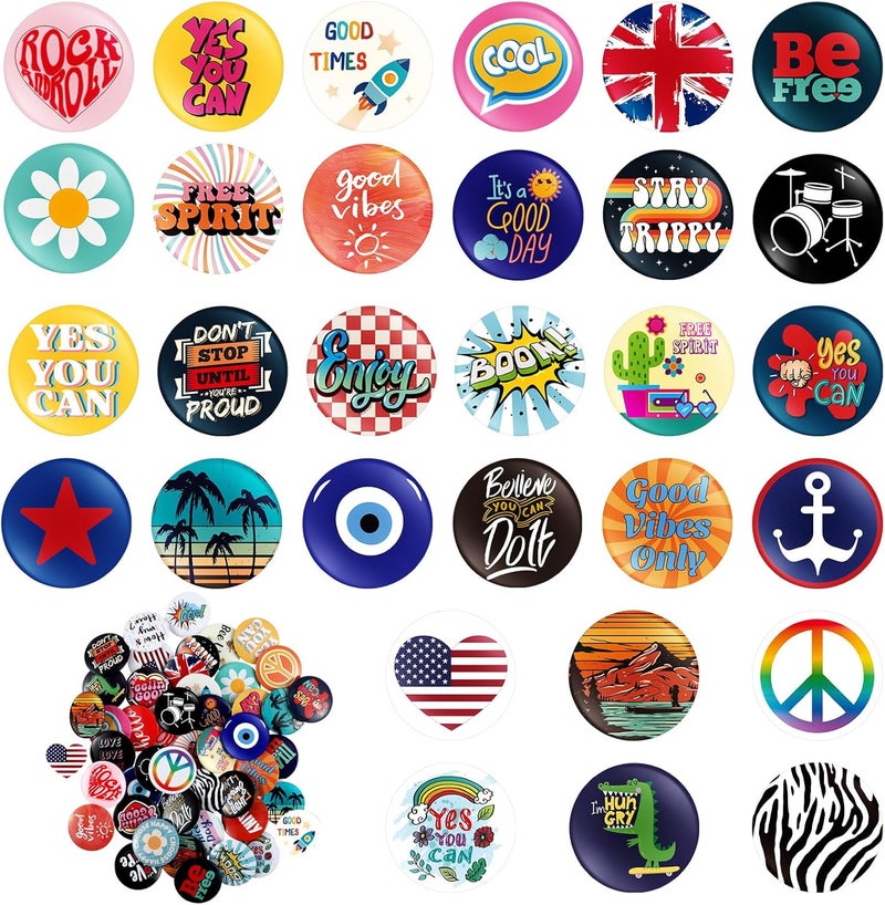 Kigeli 80's Buttons Pins 1 Inch/ 25 mm Retro Punk Button Pin Slogans Sayings Pinback for Backpacks Bags Hats Jeans - Image 1